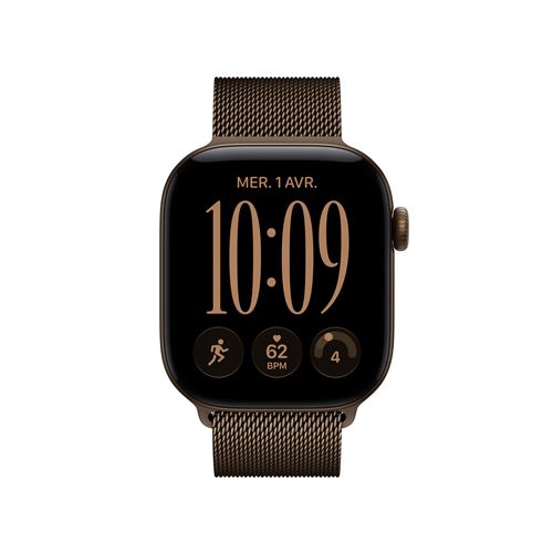 Apple Watch Series 12 GPS 42 mm Boîtier en aluminium Bronze foncé avec Boucle milanaise Bronze foncé