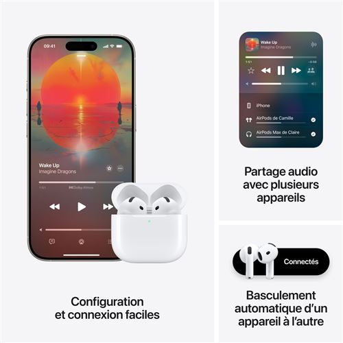 Apple AirPods 4 Blanc avec Boîtier de charge USB-C Écouteurs sans fil