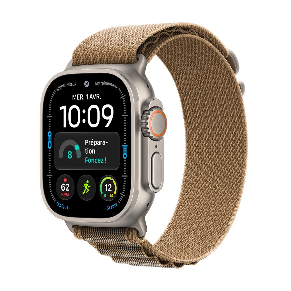 Apple Watch Ultra 4 GPS + Cellular 49 mm Boîtier en titane Naturel avec Boucle Alpine Désert - L