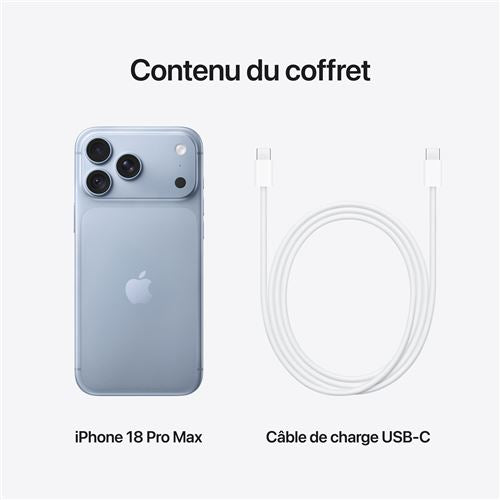 Apple iPhone 18 Pro Max 256 Go – Glacier 5G Double SIM