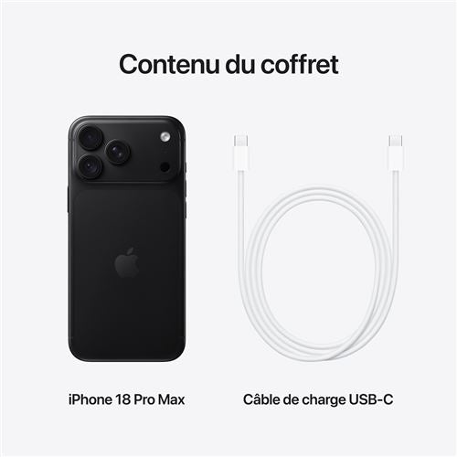 Apple iPhone 18 Pro Max 512 Go – Noir | 5G Double SIM