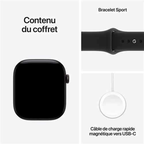 Apple Watch Series 12 GPS 42 mm Boîtier en aluminium Bronze foncé avec Boucle milanaise Bronze foncé