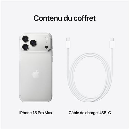Apple iPhone 18 Pro Max 256 Go – Argent | 5G Double SIM