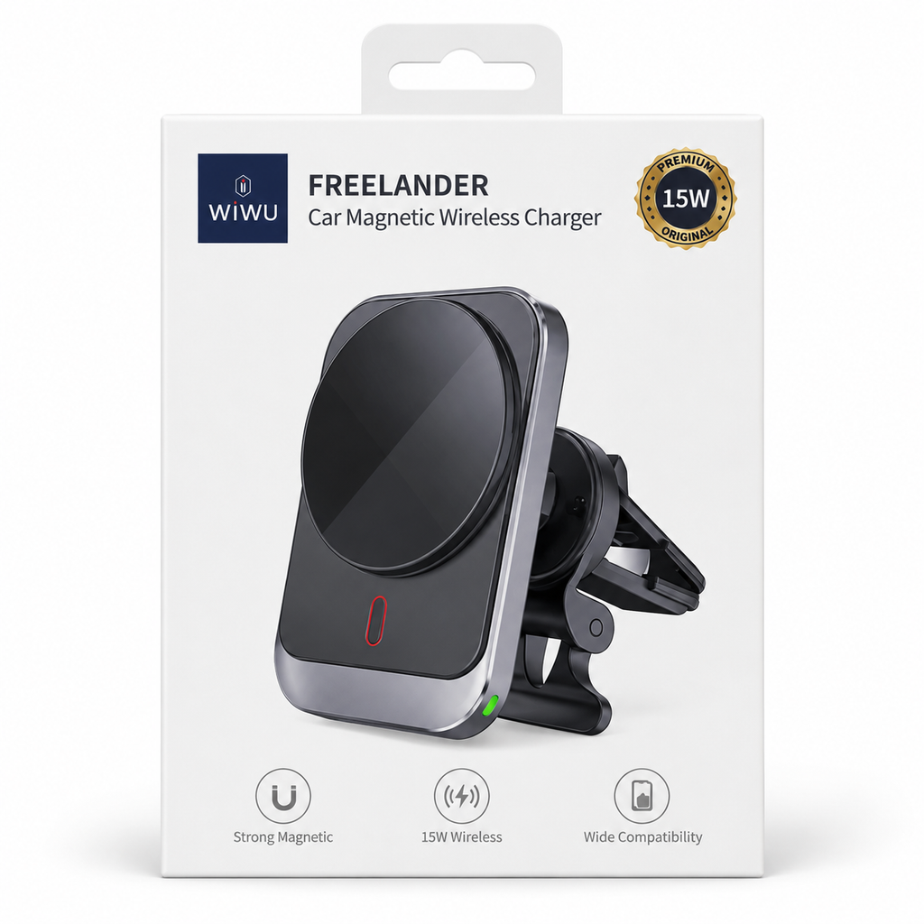 Support voiture magnétique WiWU Freeland charge sans fil 15 W – Hizem World Tunisie